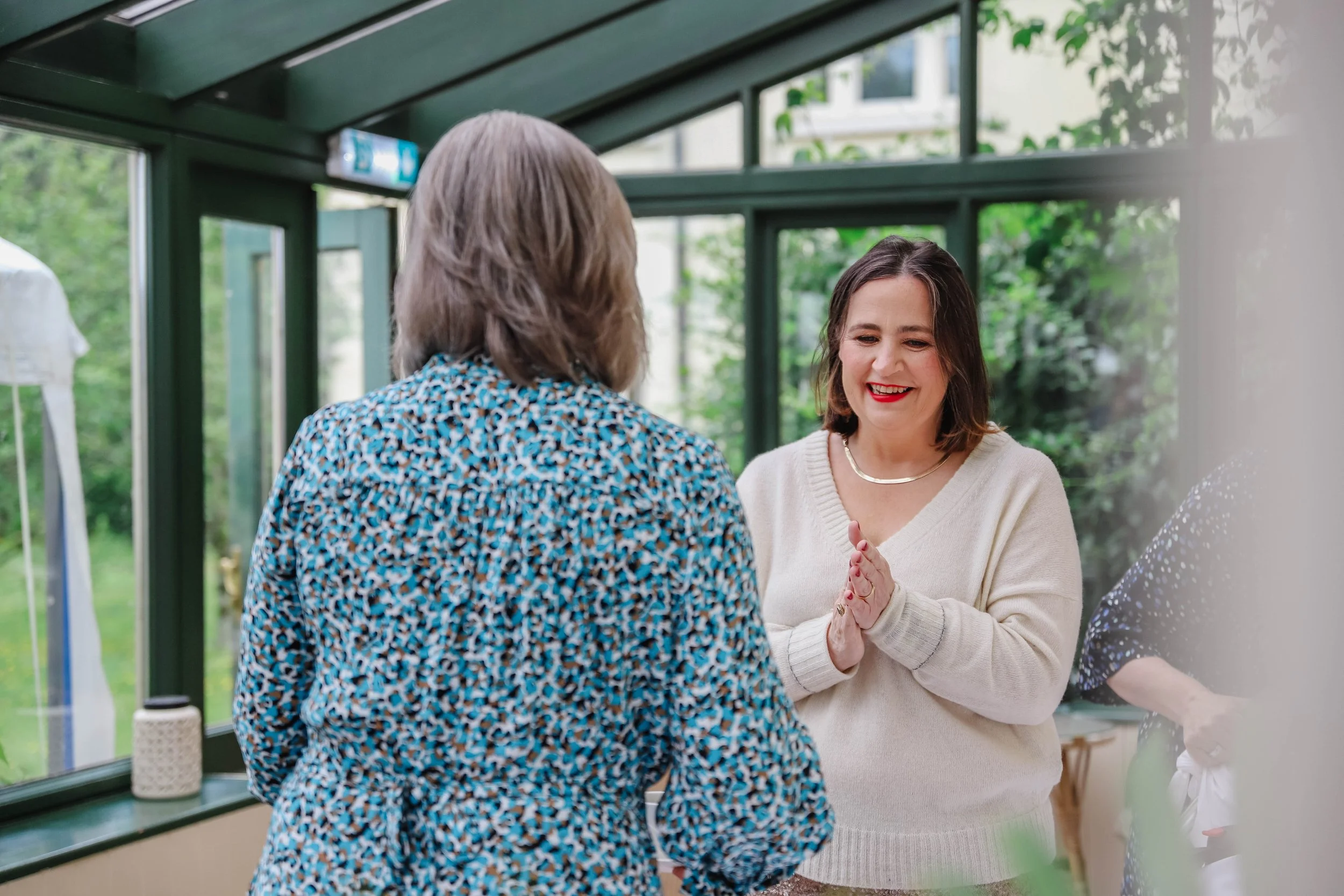 Lucy O'Reilly of Designs For Growth, with a female client