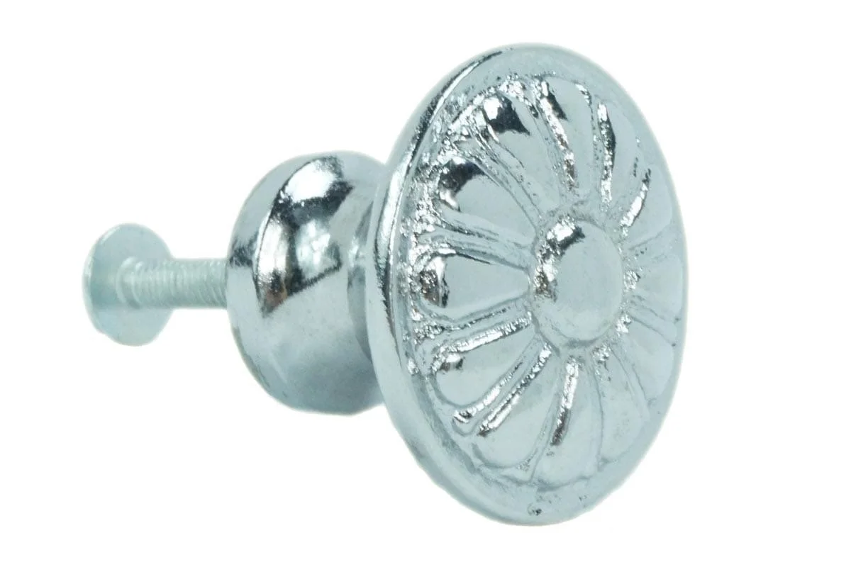 Small Sun Burst Knob - Chrome