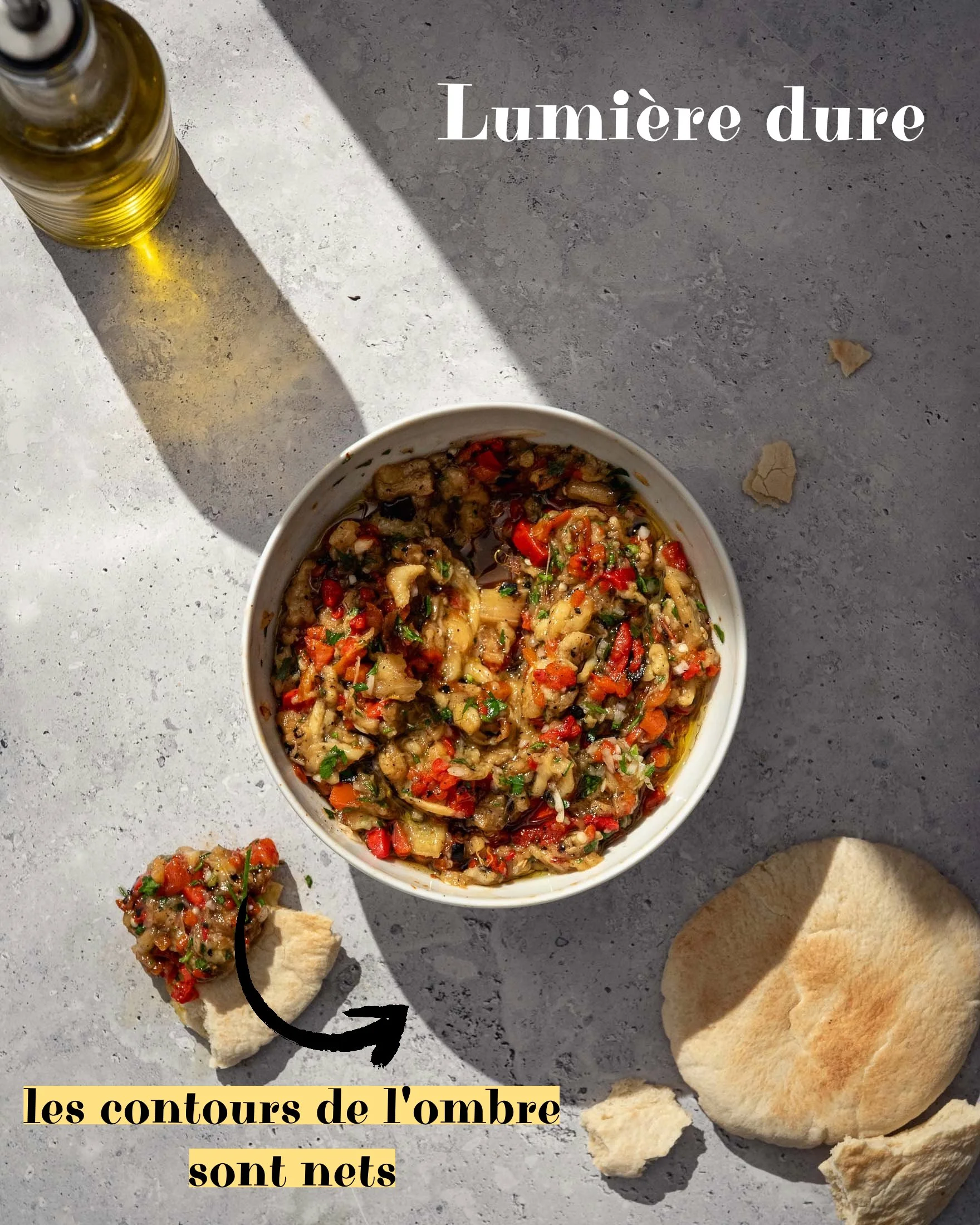 lumiere dure en photographie culinaire