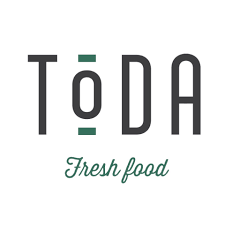 Logo "ToDA Fresh food" en noir et vert sur fond blanc.