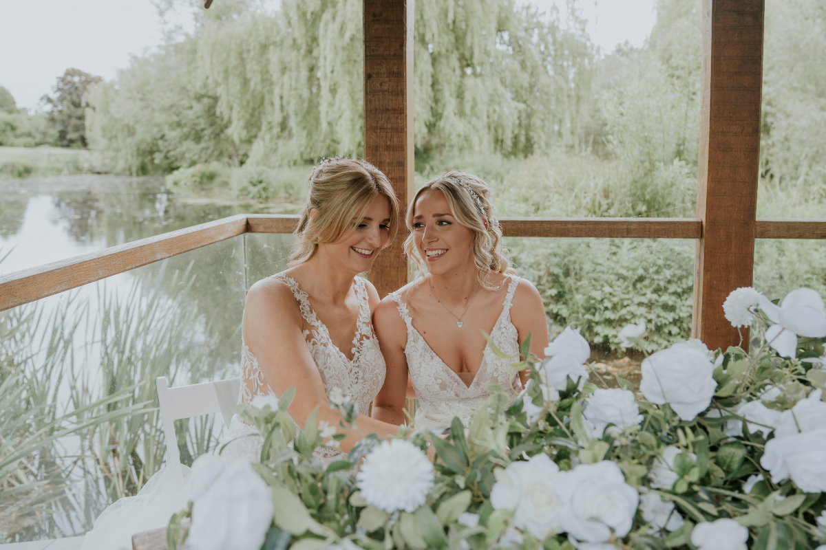 Katie &amp; Emily’s Sage Green Barn Wedding at Wootton Park