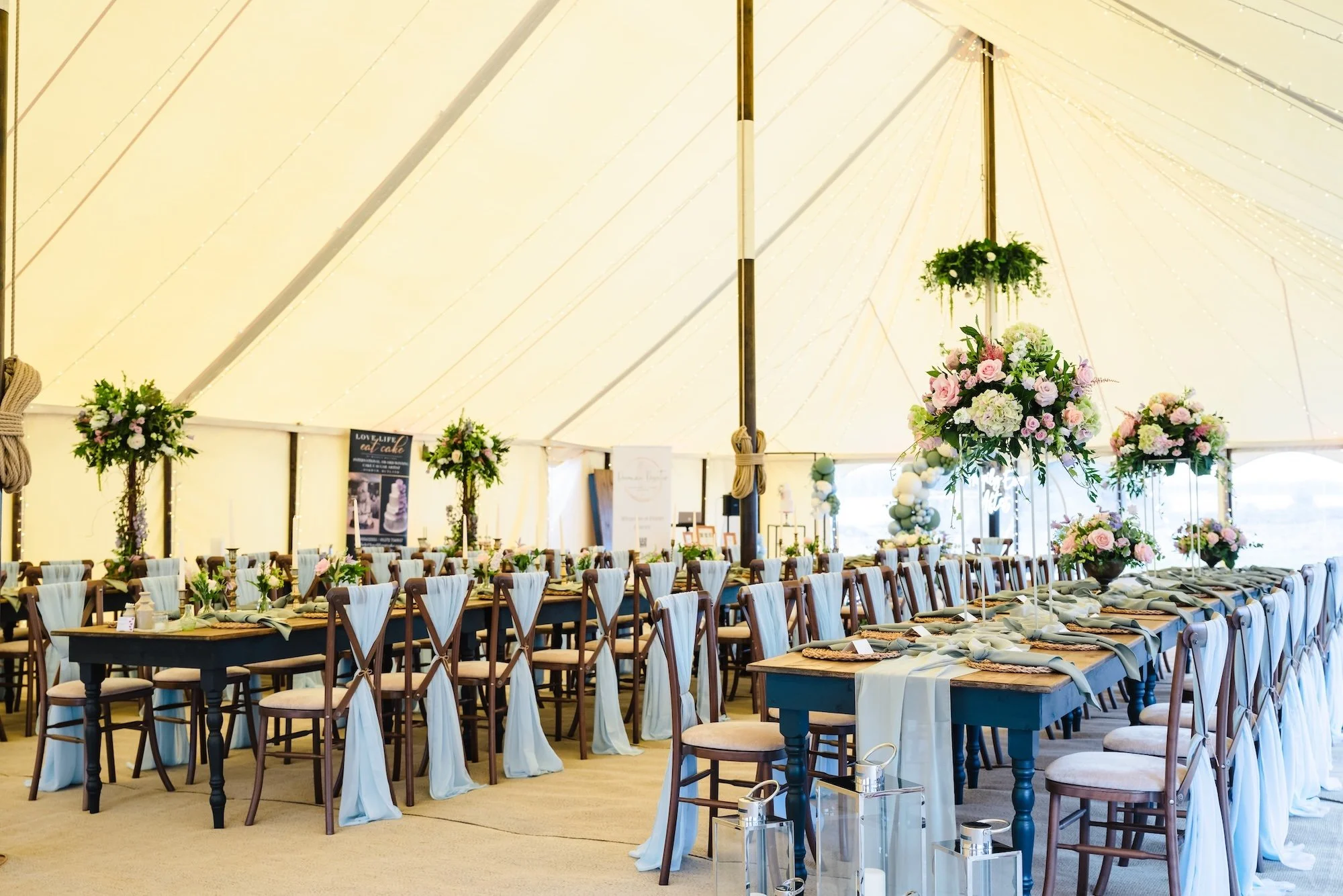 Wedding Styling for Wedding Breakfast at Normanton Park Gardens