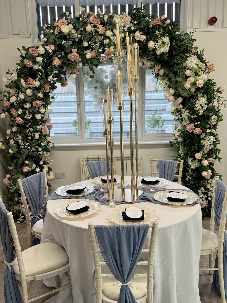 Blue Venue Styling Set-up at our Leicestershire Show Room.