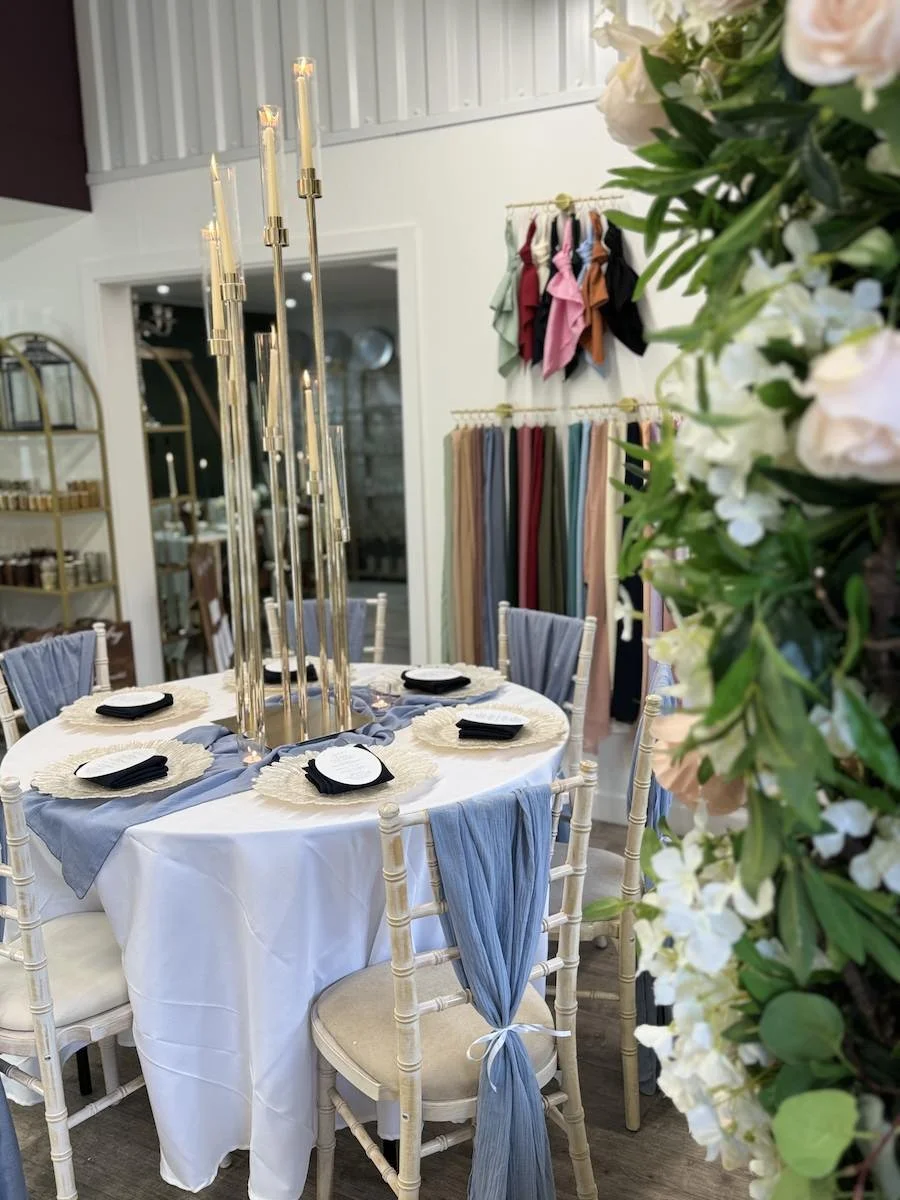 Venue Styling Set-up at our Leicestershire Show Room.