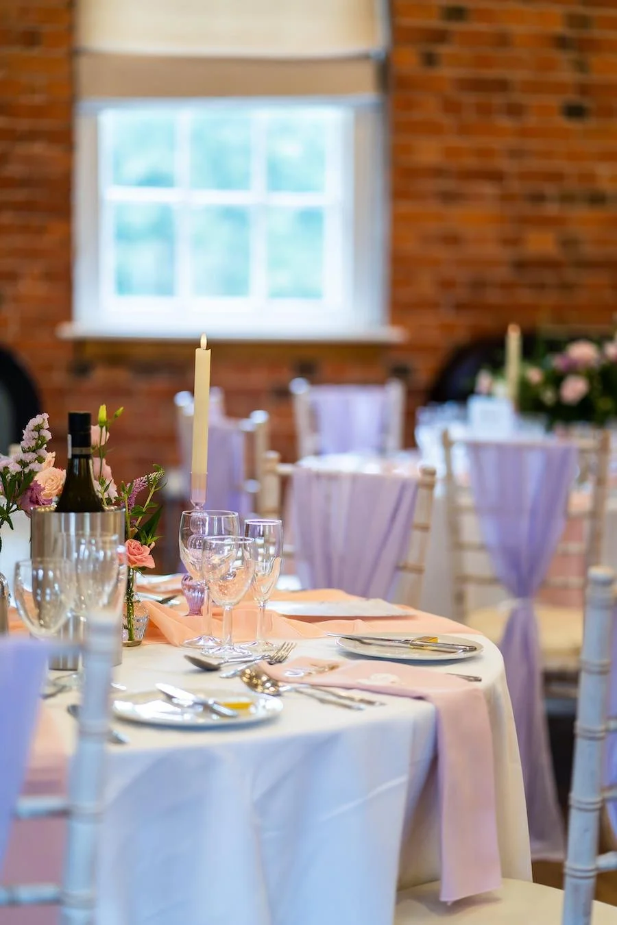 Luxury Wedding Styling including chair coverings.