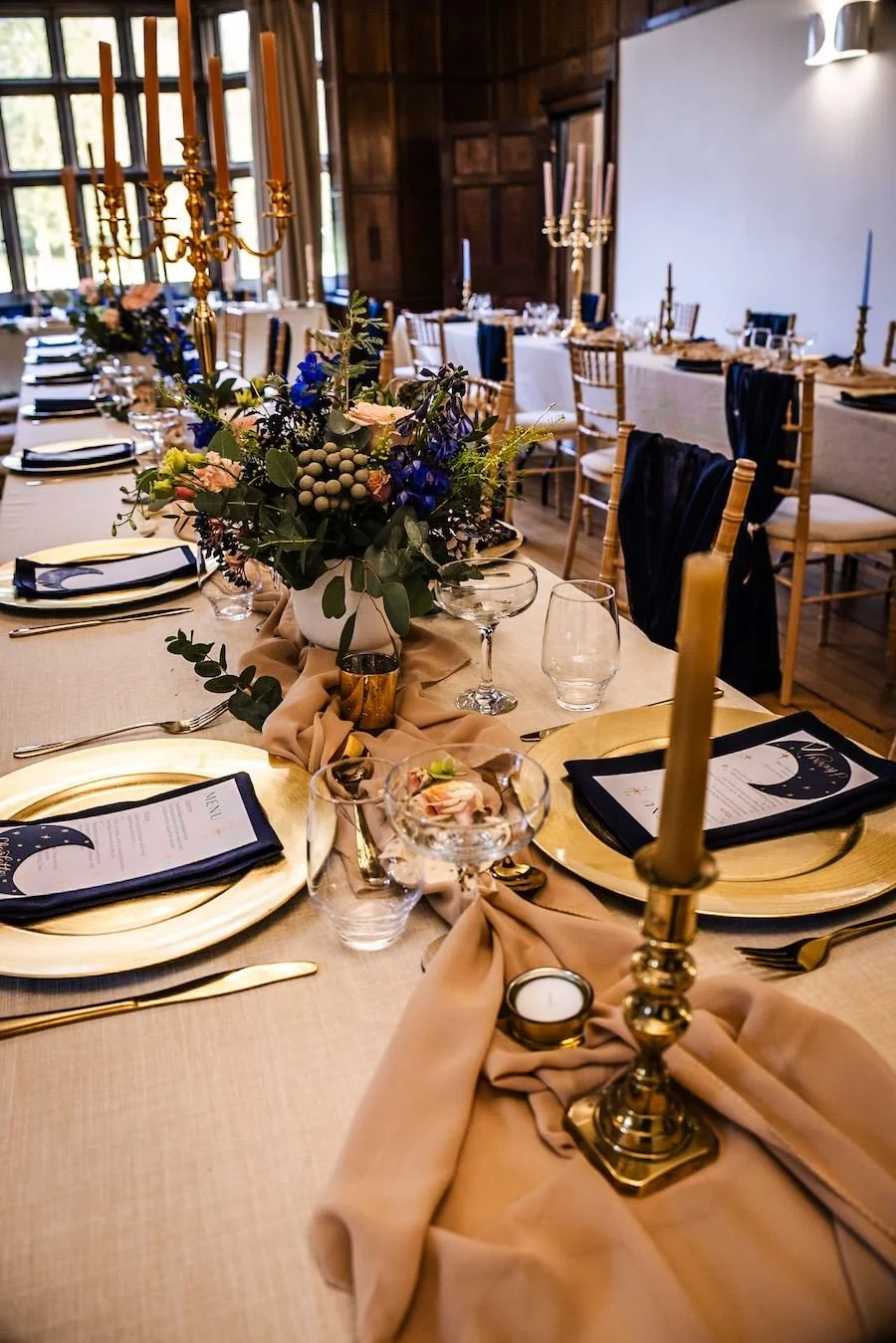 Blue & Gold Wedding Props and Styling.