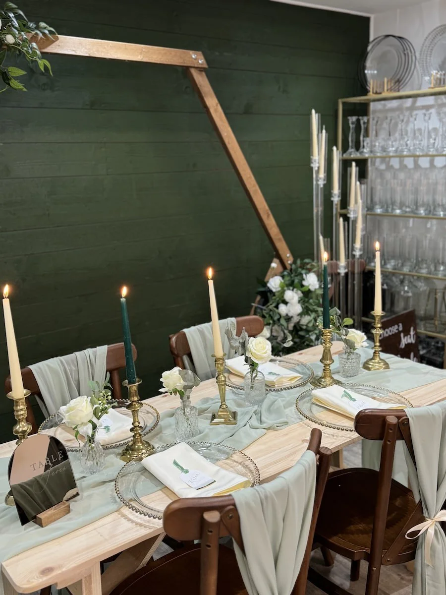 Venue Styling Set-up at our Leicestershire Show Room.