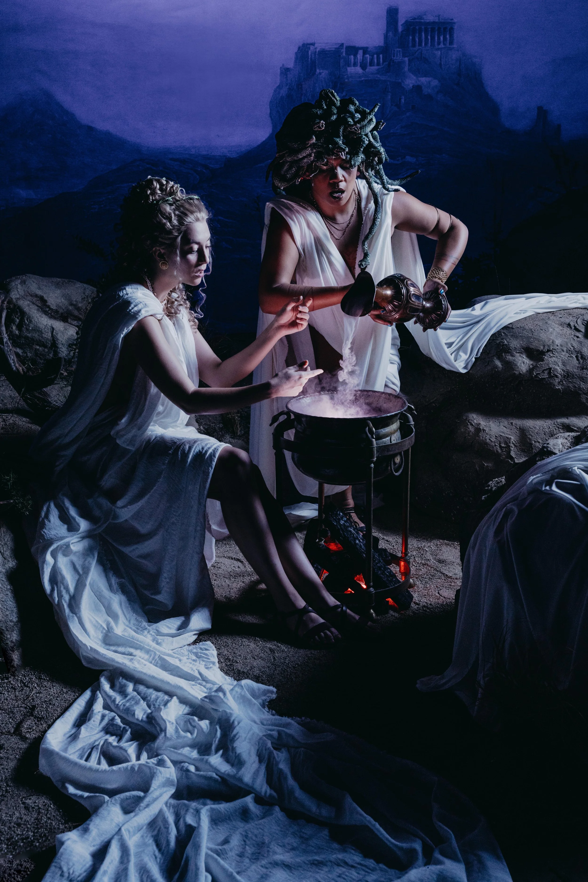 Jiavani as Medusa and Mary Lou as Circe