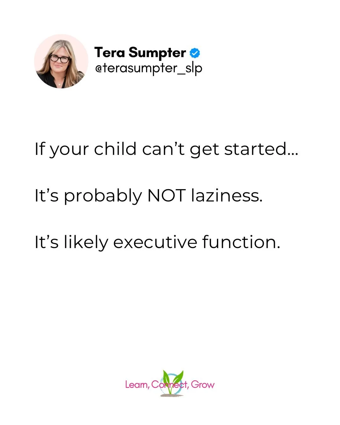 If your child can&rsquo;t get started, look at executive function, not motivation.

Task initiation depends on:
&bull; Planning
&bull; Working memory
&bull; Inhibition
&bull; Emotional regulation

And these skills are still developing.

When we:
✔ Re
