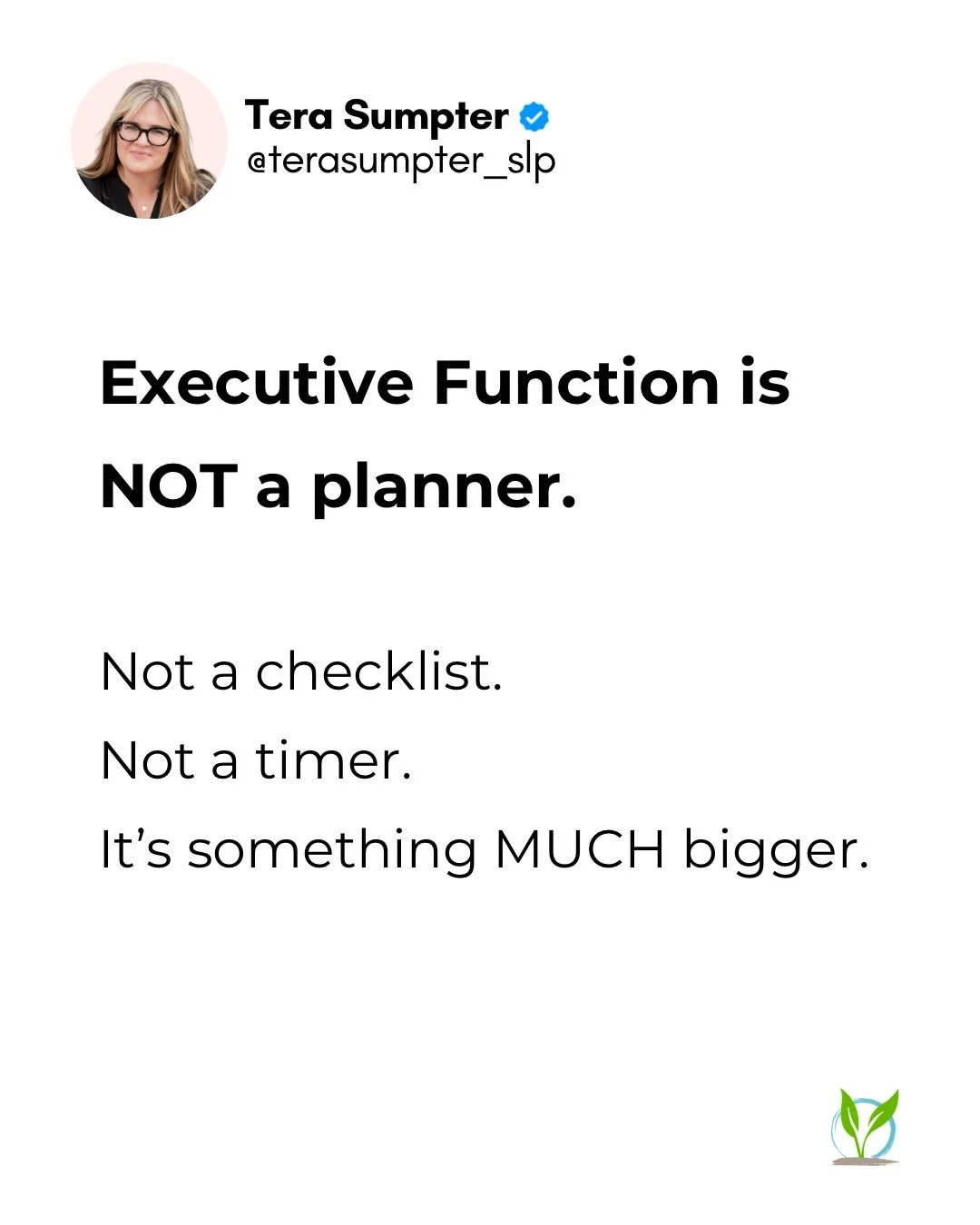 Far too often, Executive Function is talked about in the context of planners and checklists. 

But EF is so much more than that.

EF is the engine behind child development. 

EF is the driver behind all learning. 

Children have to perceive and atten