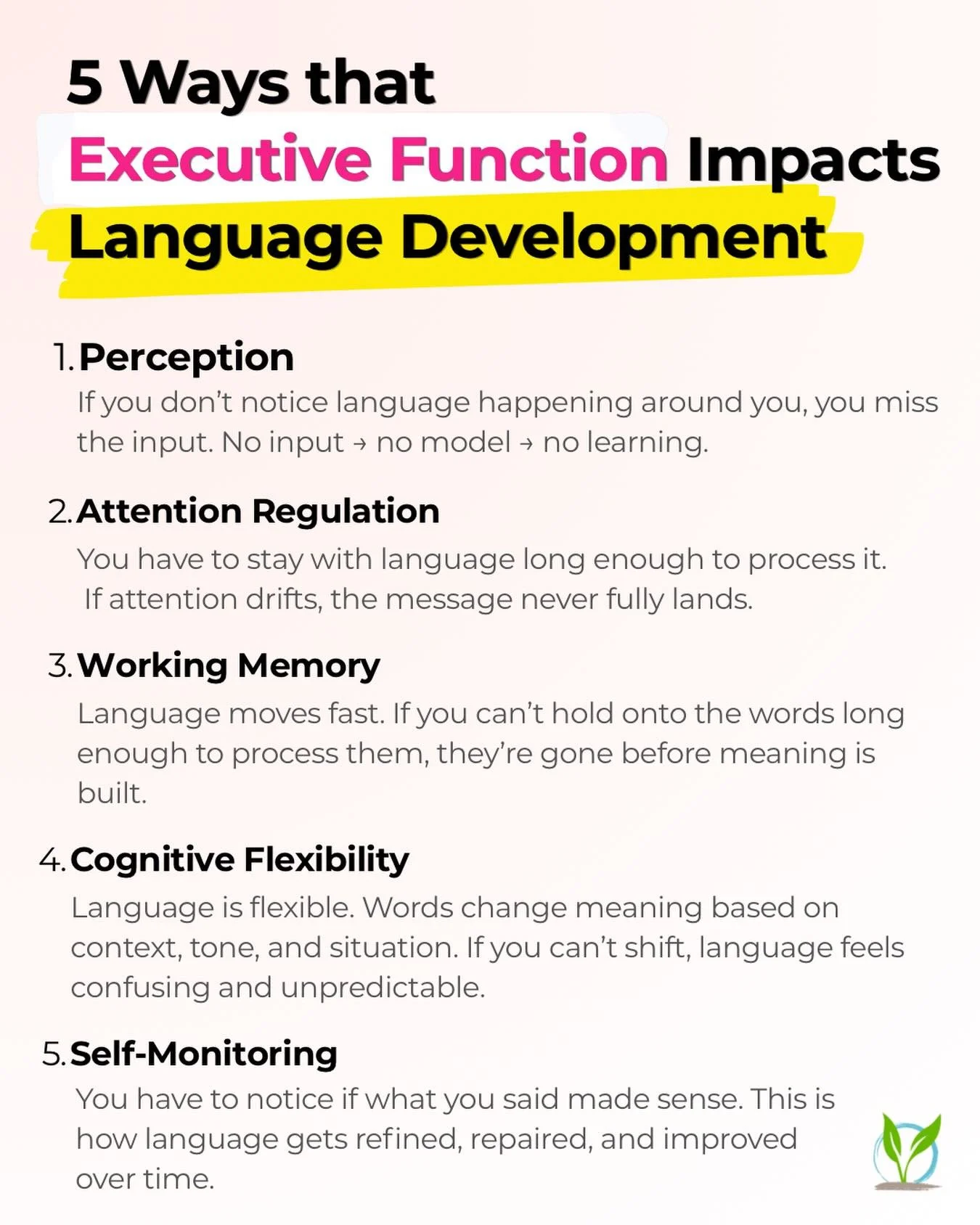 Language development isn&rsquo;t just about sounds, words, grammar and morphology.

It&rsquo;s about the system behind it.

If a child isn&rsquo;t noticing, holding onto, or processing language&hellip;

they&rsquo;re not getting the input they need t
