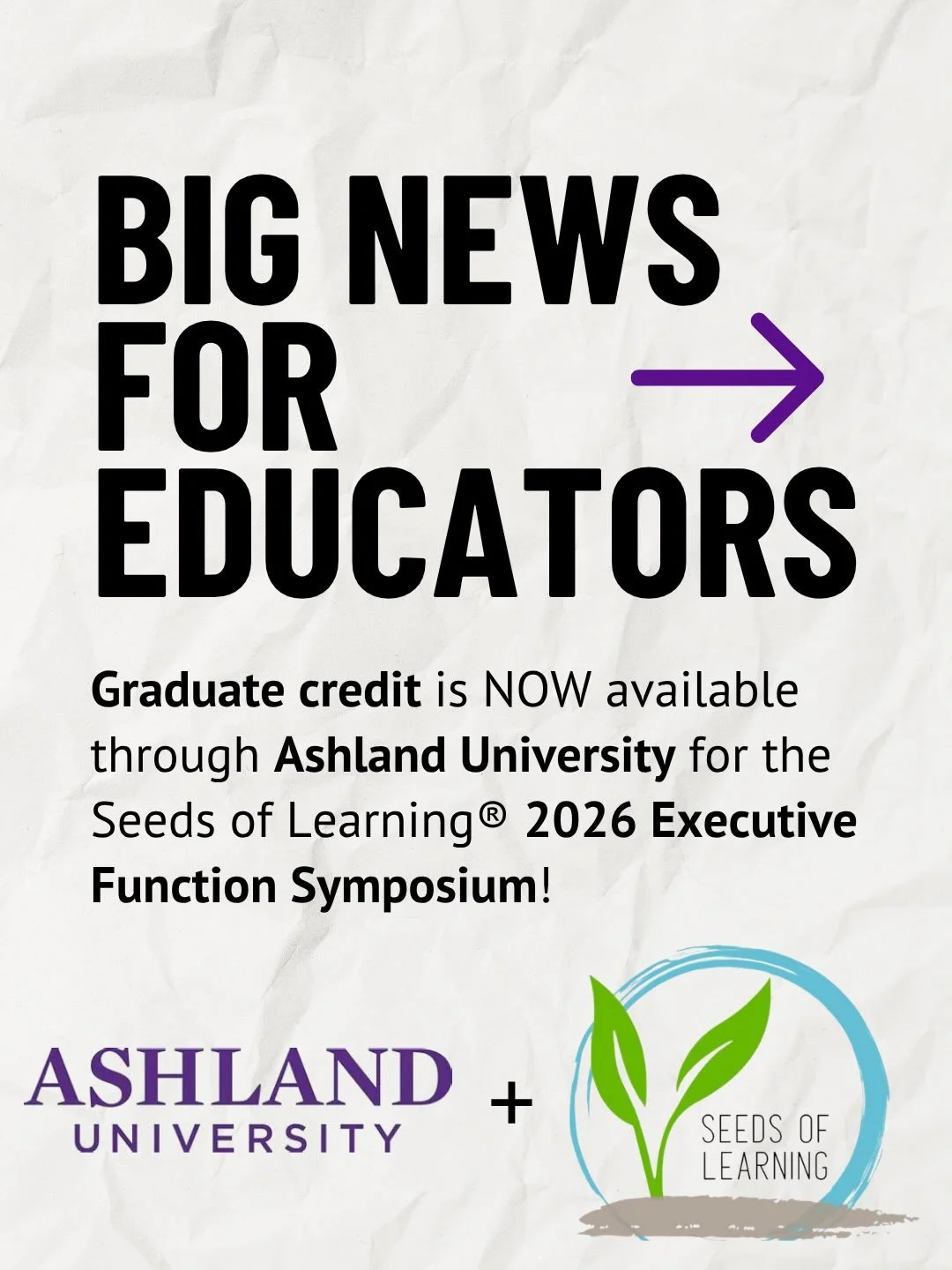 2026 Executive Function Symposium!

Put down the screen and be in person with us. 

Learn like our brains need&hellip;

HANDS ON!

This is a one-of-a kind learning opportunity:
🧠 My most requested EF presentation 
 💁&zwj;♀️Small group reflection se