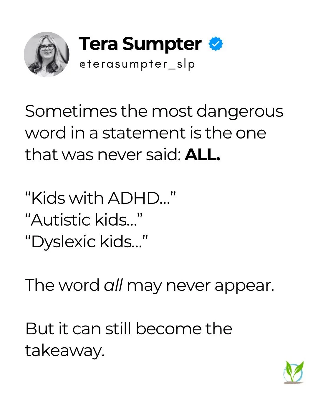 Certitudes are click bait.

They&rsquo;re also easy to understand.

We are surrounded by generalizations about diagnoses.

I can&rsquo;t pop on social media long enough to share a post without seeing them. 

Some recent ones I saw: 

&ldquo;Time bloc