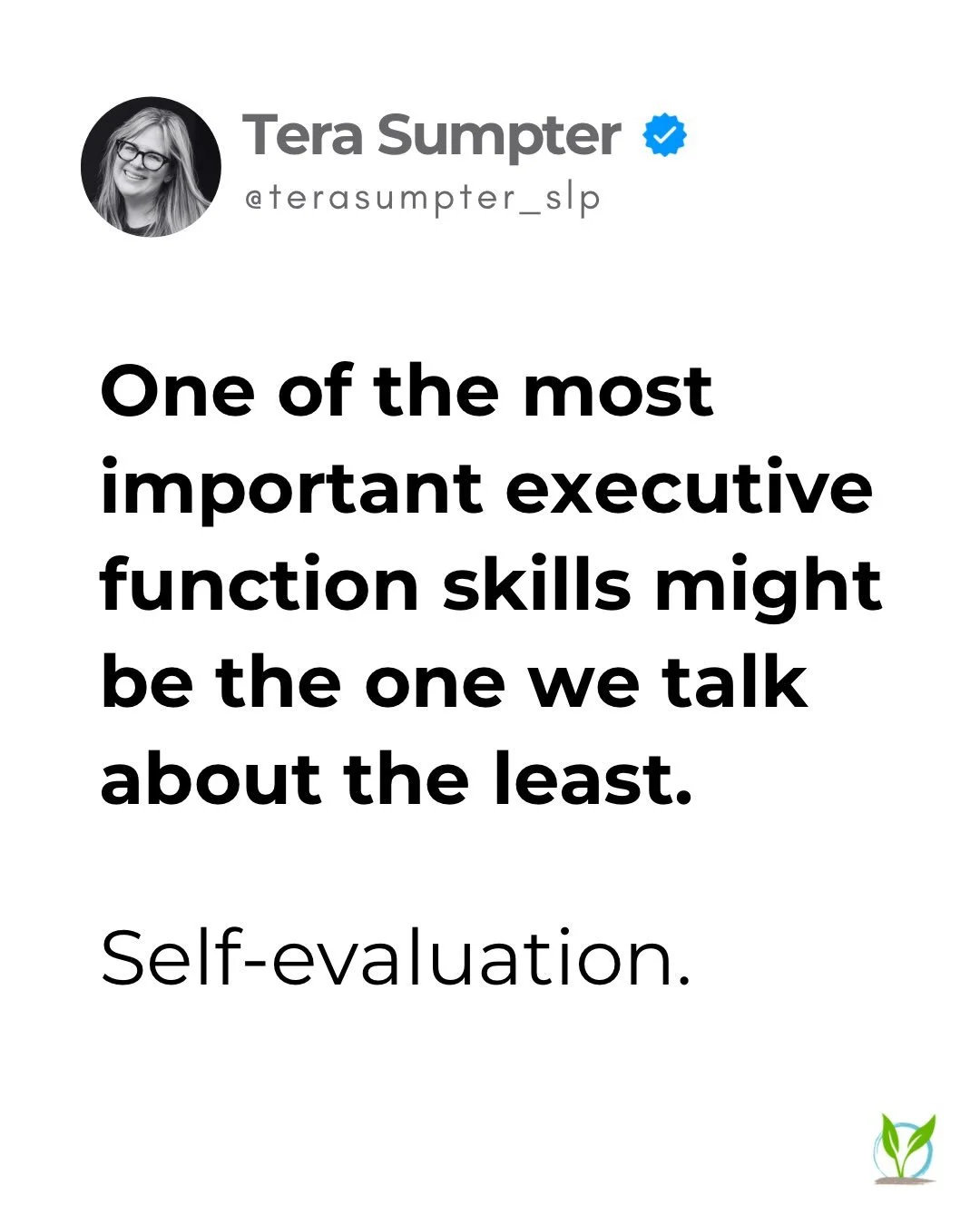I&rsquo;ve been thinking about how little self-evaluation gets talked about when we talk about executive function.

But we use it everywhere.

In school. At work. In relationships. With money. When we&rsquo;re working toward a goal. 

Even when we&rs