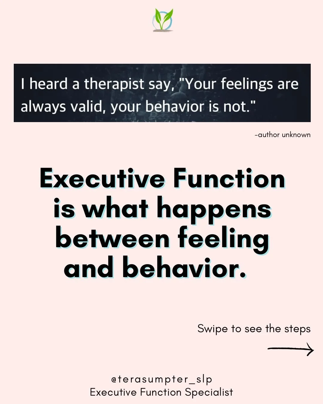 WOAH!! BIG FEELING! 💥

👉 Pause.
👉 Reflect.
👉 Determine the goal.
👉 Make a plan for the goal.
👉 Execute the goal.
👉 Stay focused and regulated to the plan in order to achieve the goal.

These are the steps that the EXECUTIVE FUNCTION system tak