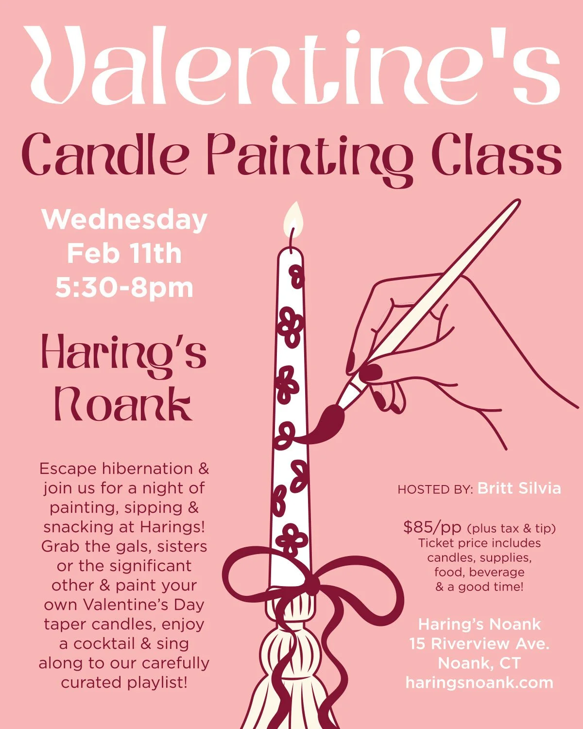 Valentines Candle Painting Class