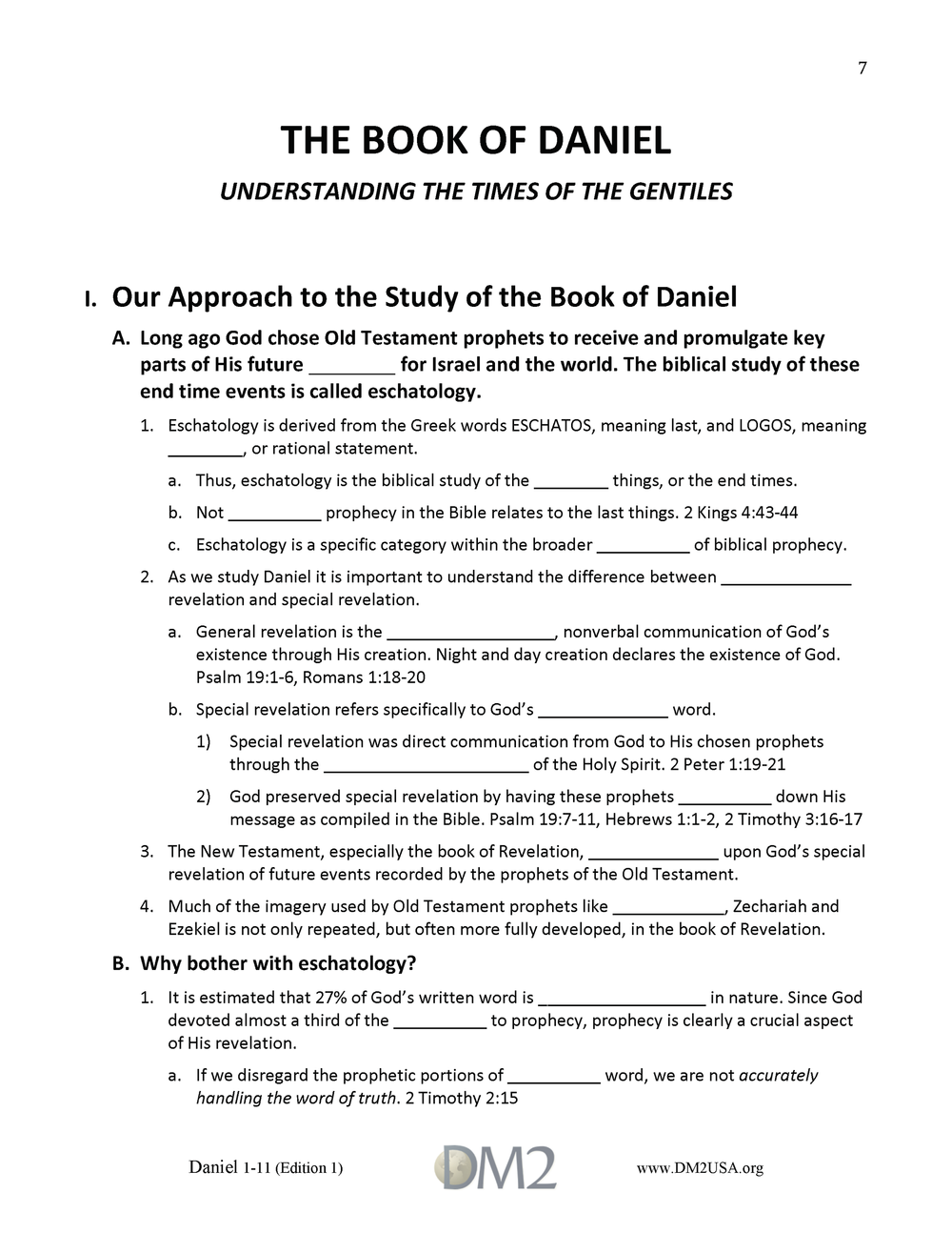 Daniel Workbook - Hard Copy — Grace Community Fellowship