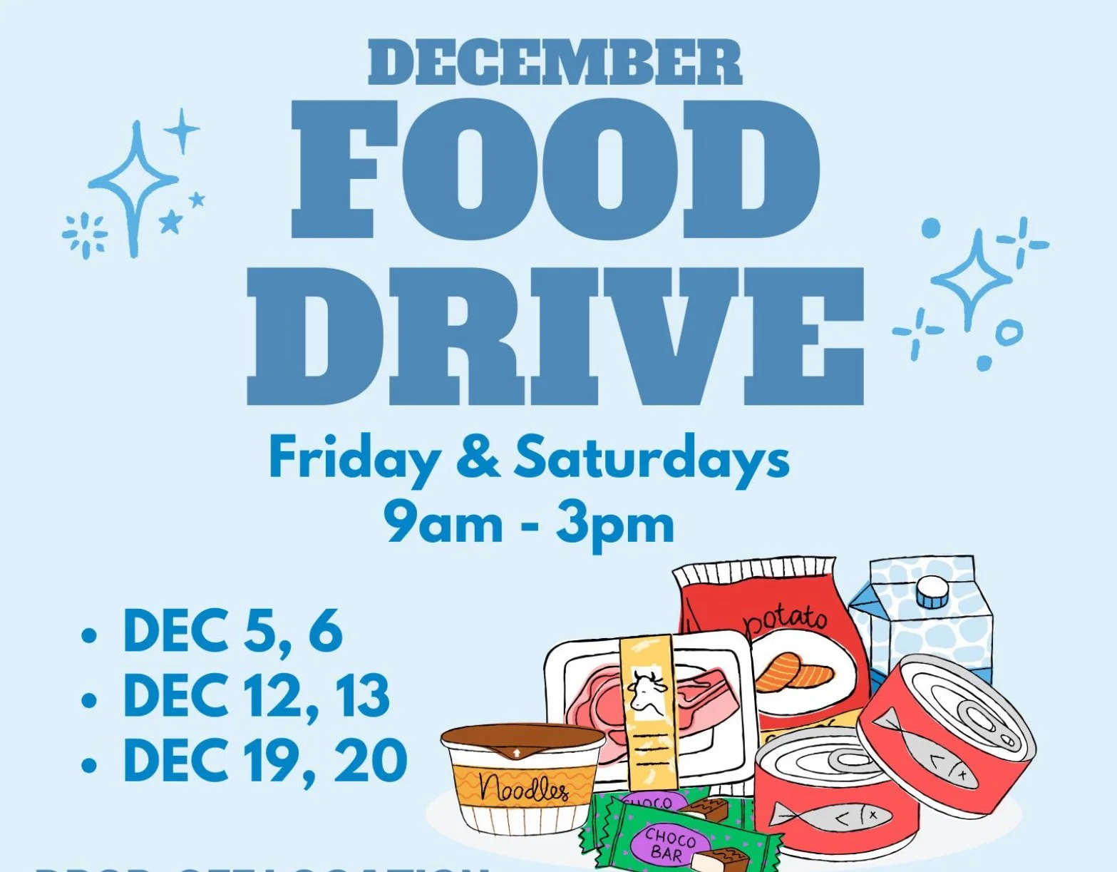 DECEMBER food drive WITH FRIENDS IN DEED