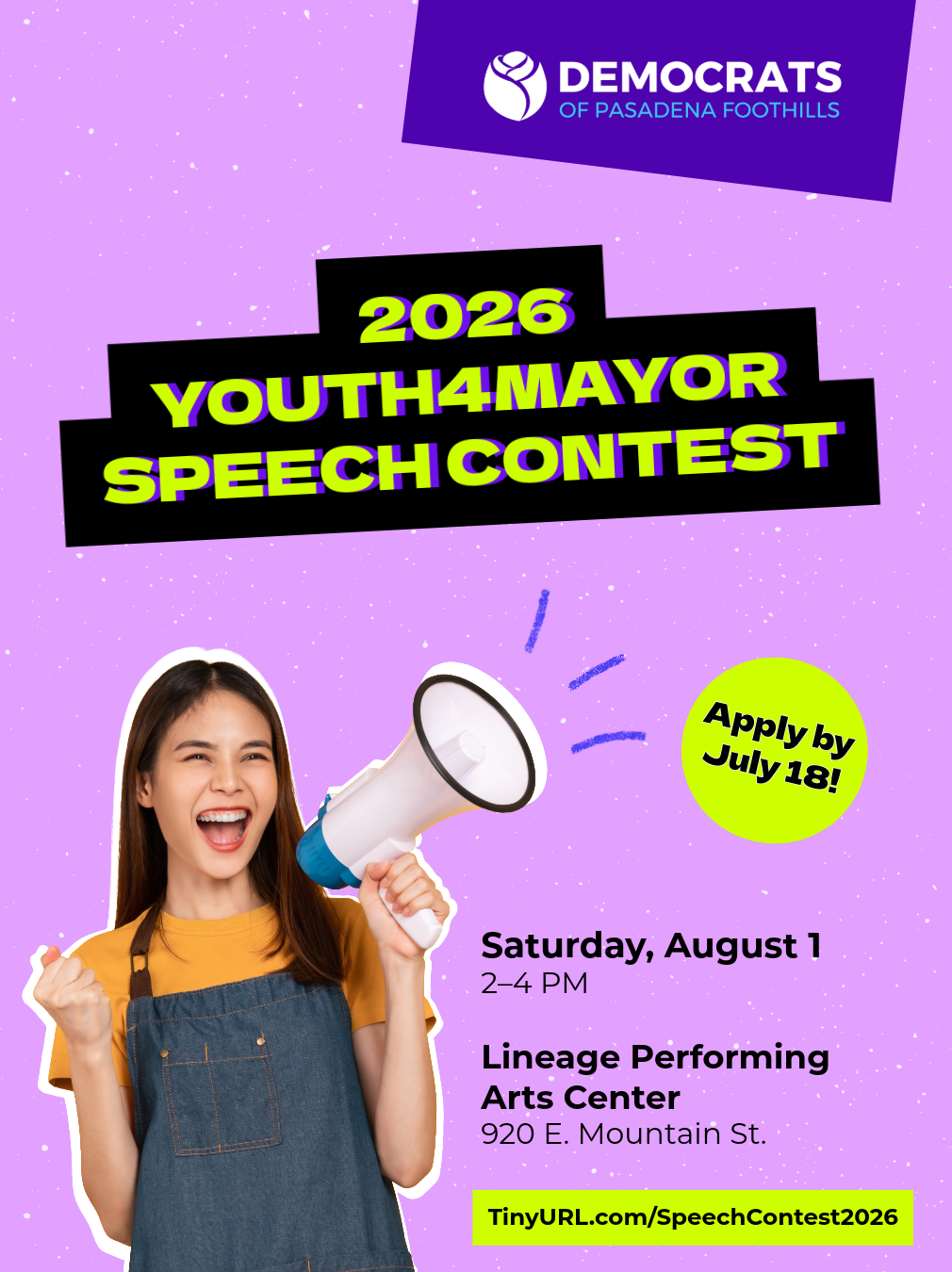 Youth 4 mayor speech contest sat aug 1, 2026 2-4pm