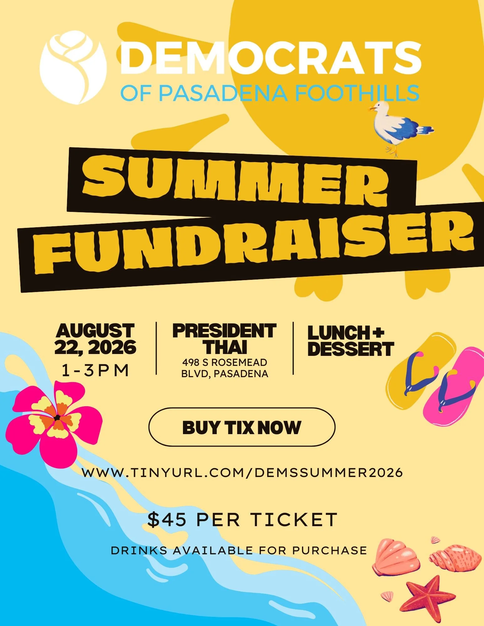 SUMMER fundraiser 1-3PM sat. aUG 22, 2026