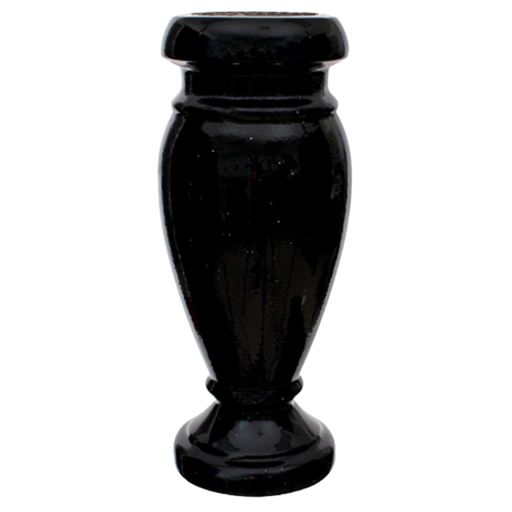 Image of curved black vase