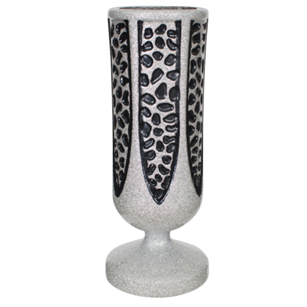Image of black and grey textured vase