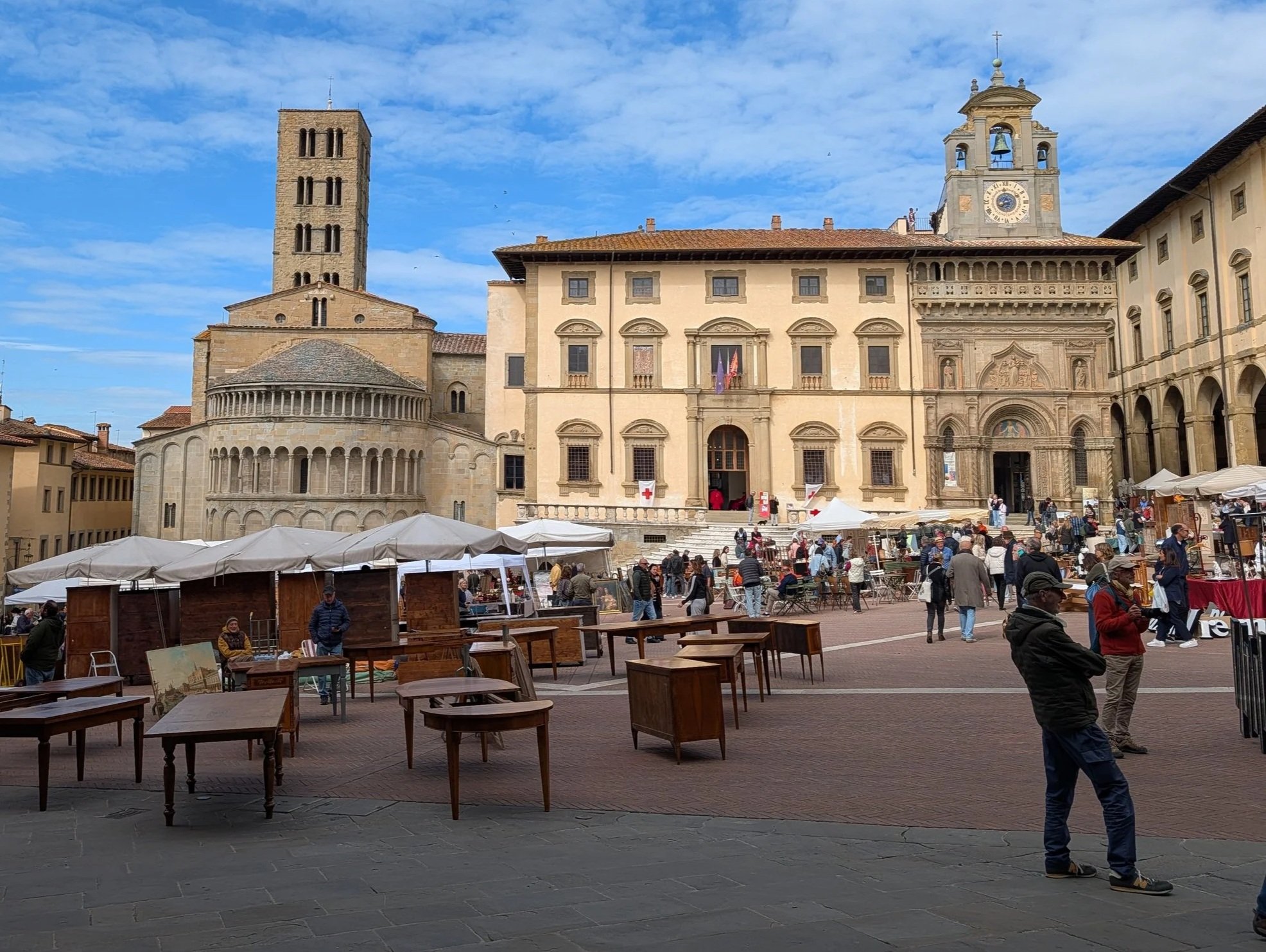 Monthly antiques market in Arezzo Italy