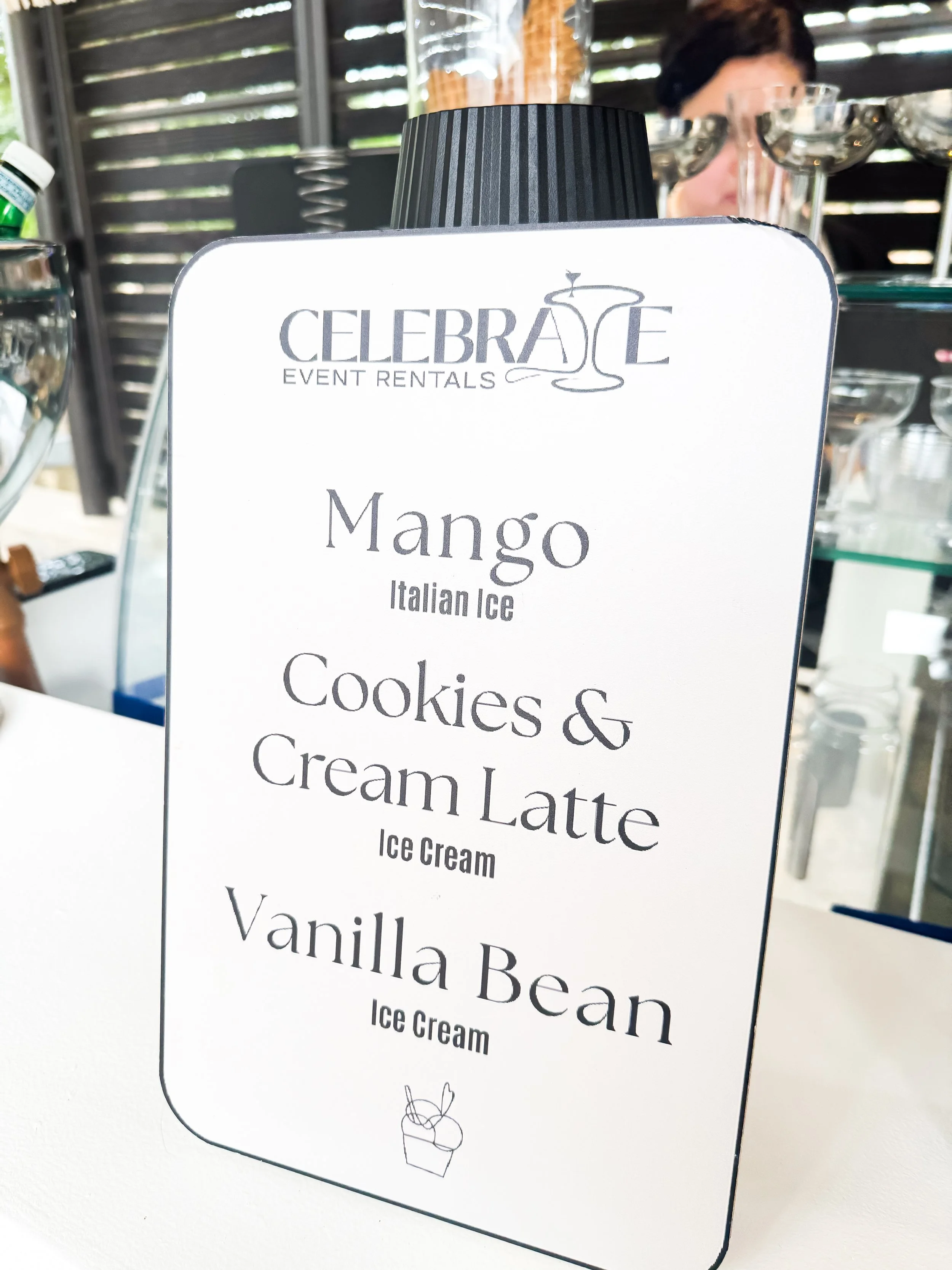 Menu sign from Celebrate Event Rentals