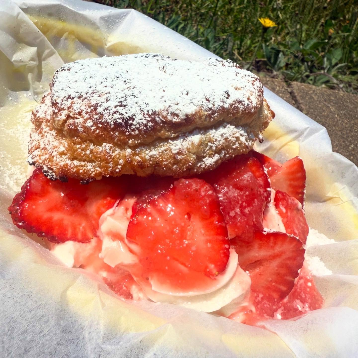 🍓Special🍓
Strawberry shortcake on a homemade biscuit with fresh whipped cream, strawberry sauce and fresh strawberries! 🩷
Also we will be closed tomorrow 6/24! It will be too hot in the kitchen 🥵
#maineeats #strawberryseason