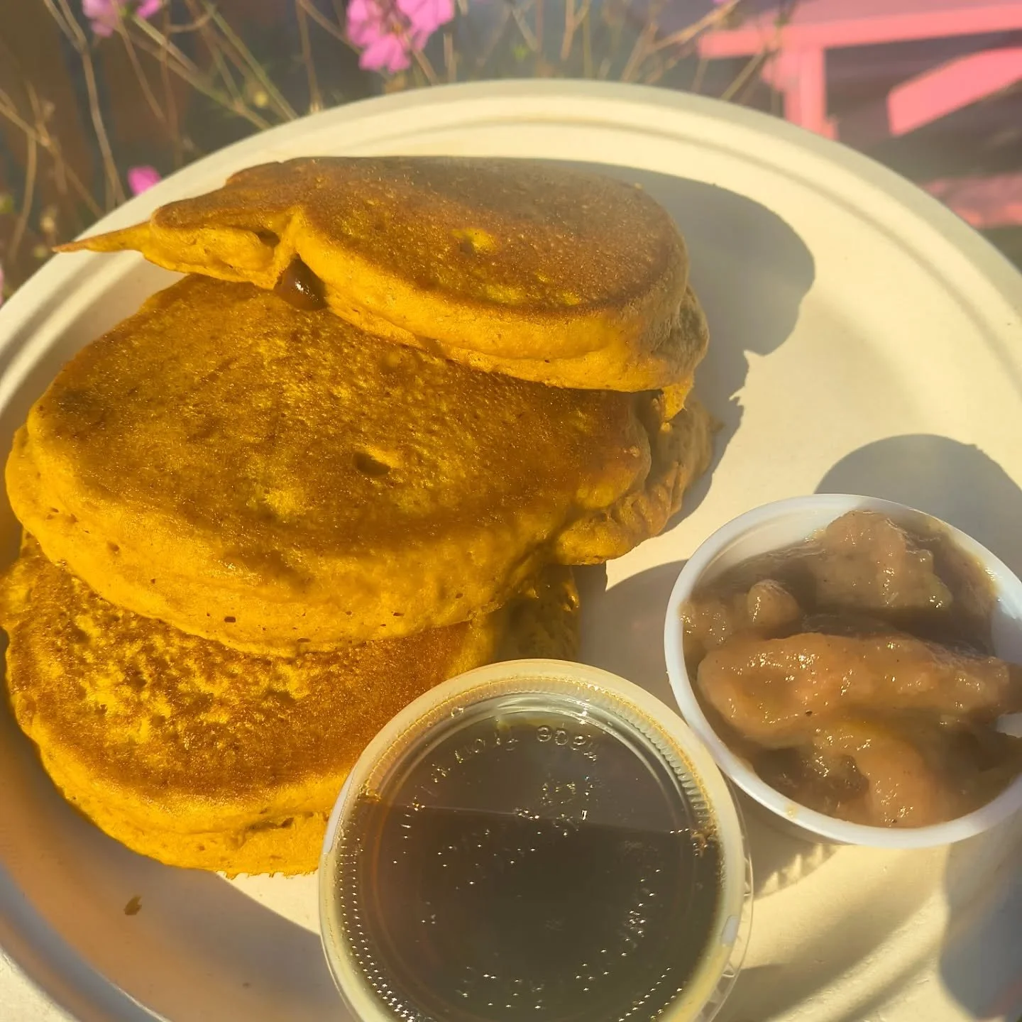 🎃Pancake special 🥞
Pumpkin chocolate chip pancakes served with apple butter and maple syrup!
#207 #maineeats #pumpkinspice