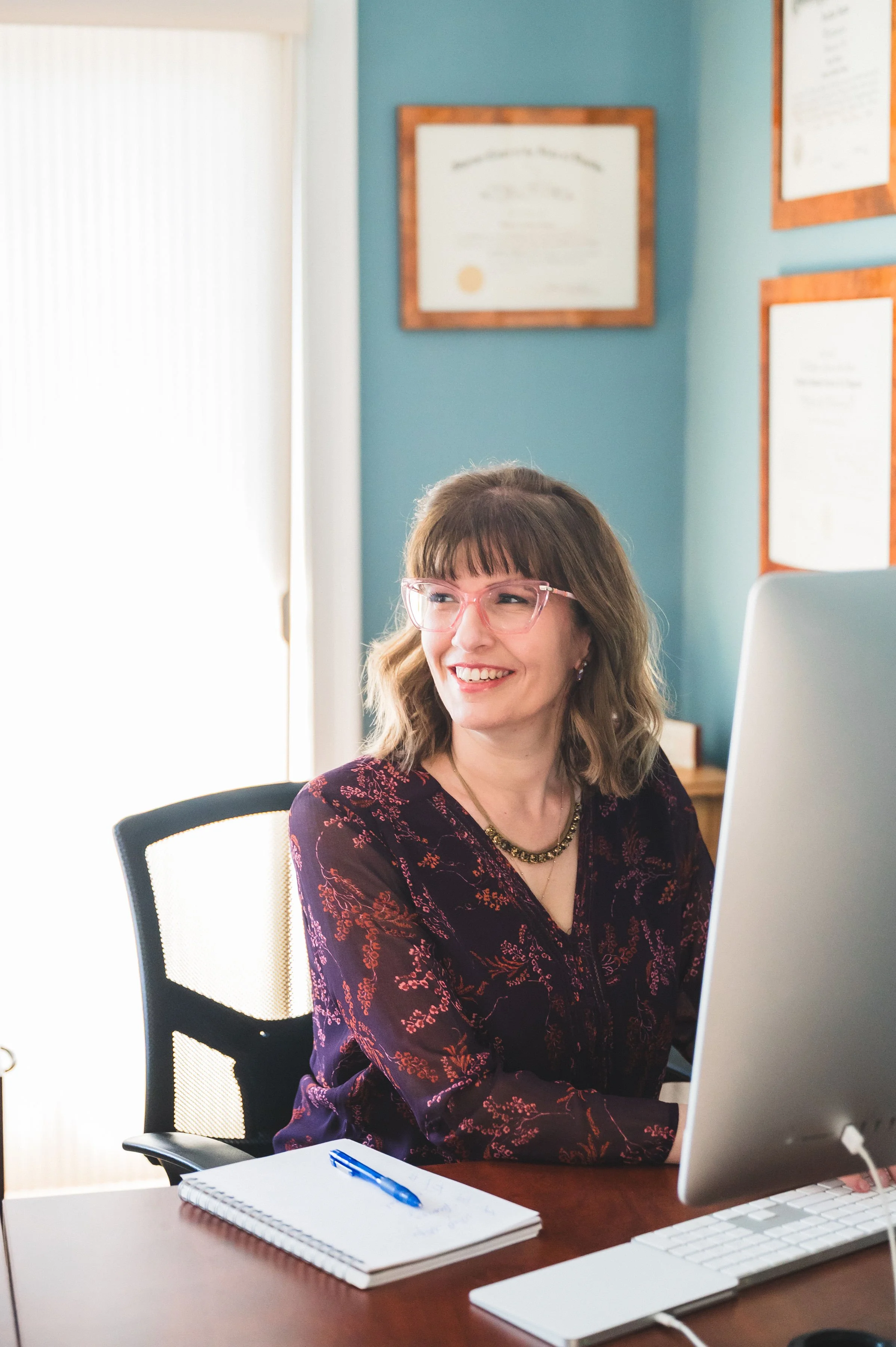 family lawyer sitting at her desk in massachusetts
