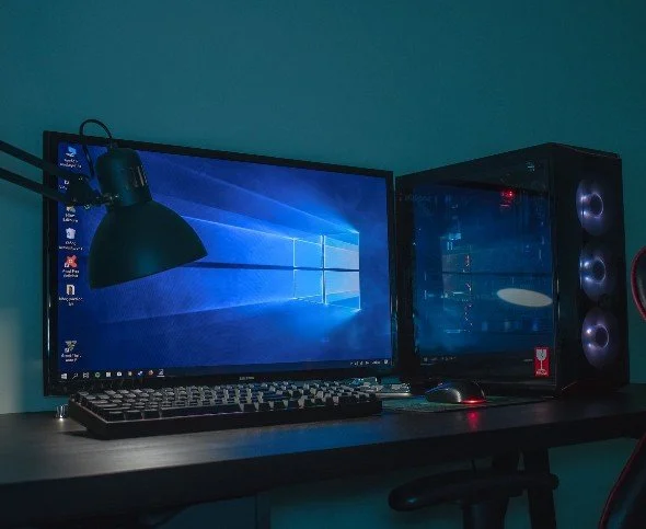 Computer on desk