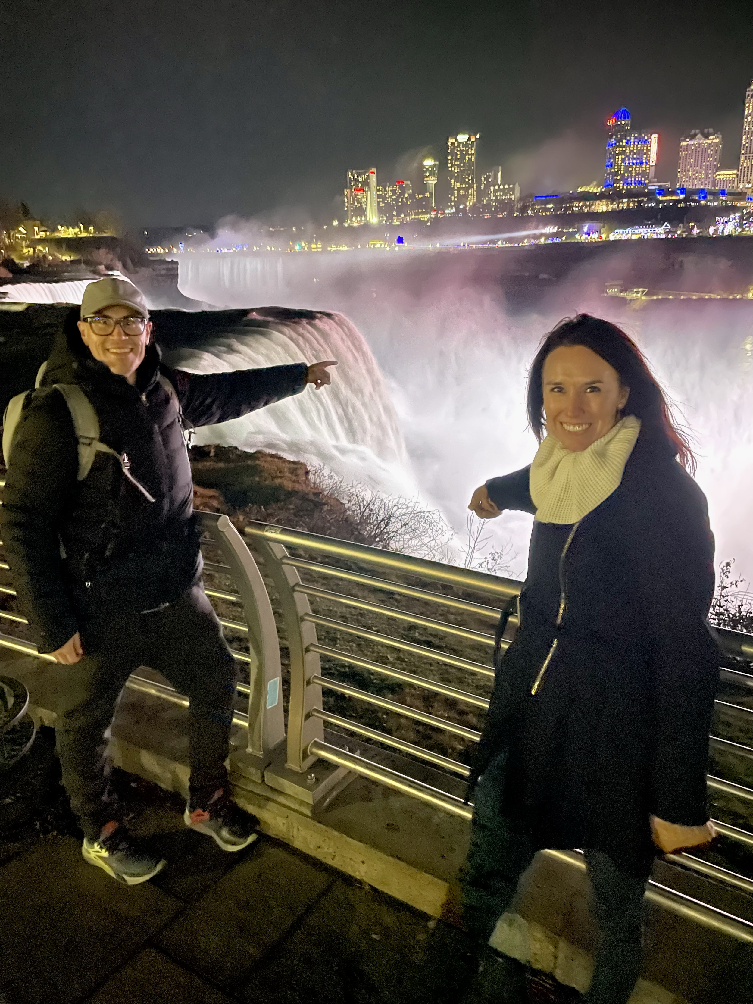Revenue Media Group's Vice President, Stephanie Downing, and Creative Director, Seth Clark, visiting Niagara Falls before attending national marketing meeting with client