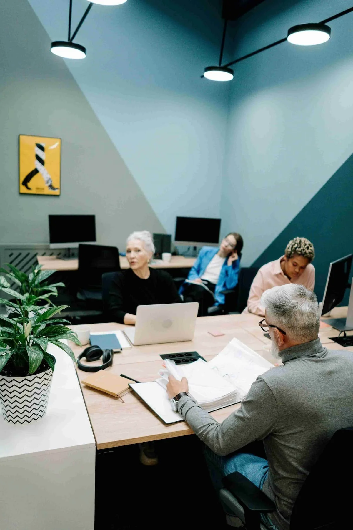 office space with people working