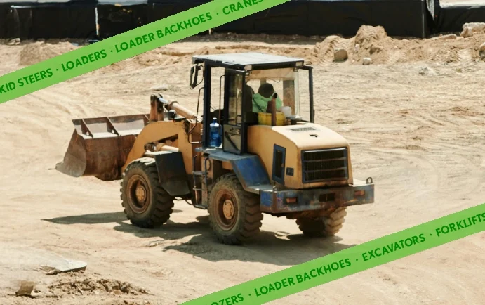 Front loader on construction site.