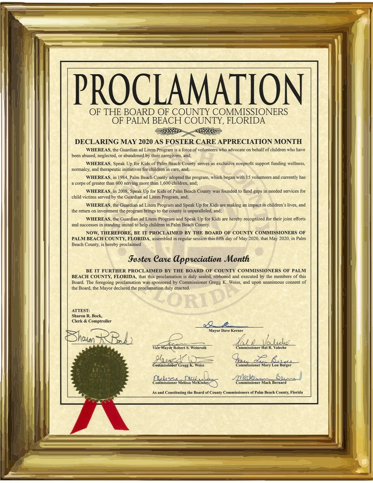 County Issues Proclamation Recognizing May As National Foster Care, Speak Up For Kids &amp; Guardian Ad Litem Month