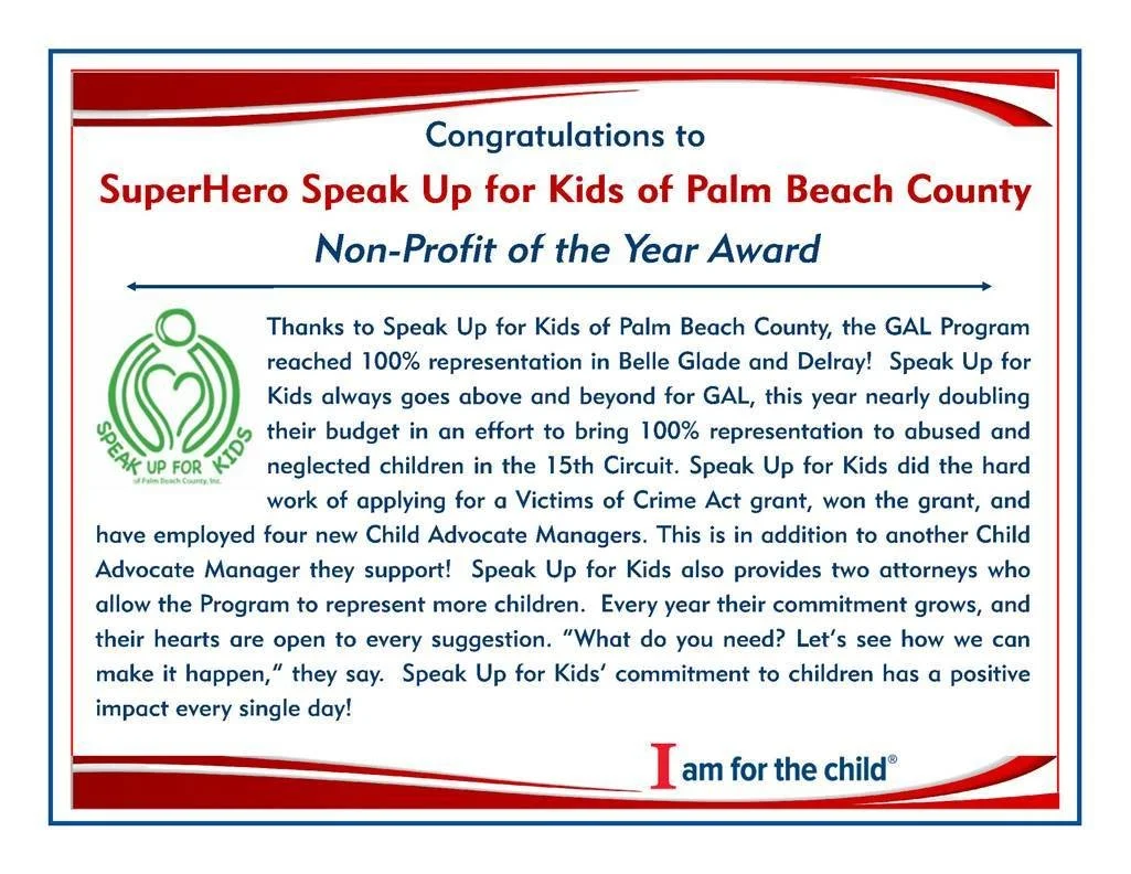 Non-Profit of the Year – Speak Up for Kids of Palm Beach County