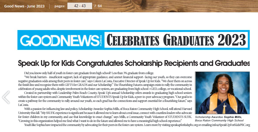 Speak Up for Kids Celebrates Grads on Good News