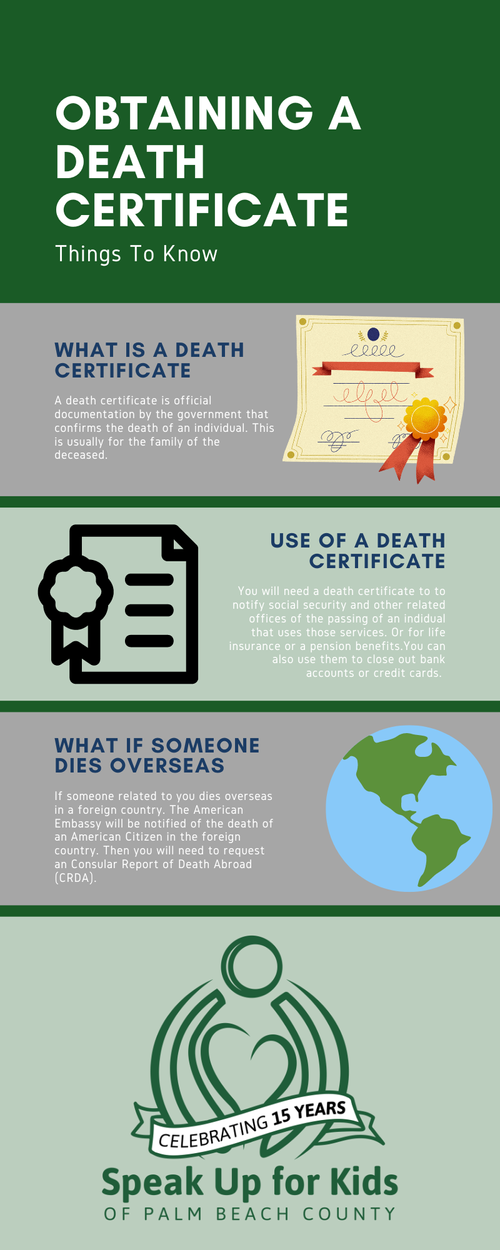 Speak Up for Kids - How to Get a Death Certificate: Requirements
