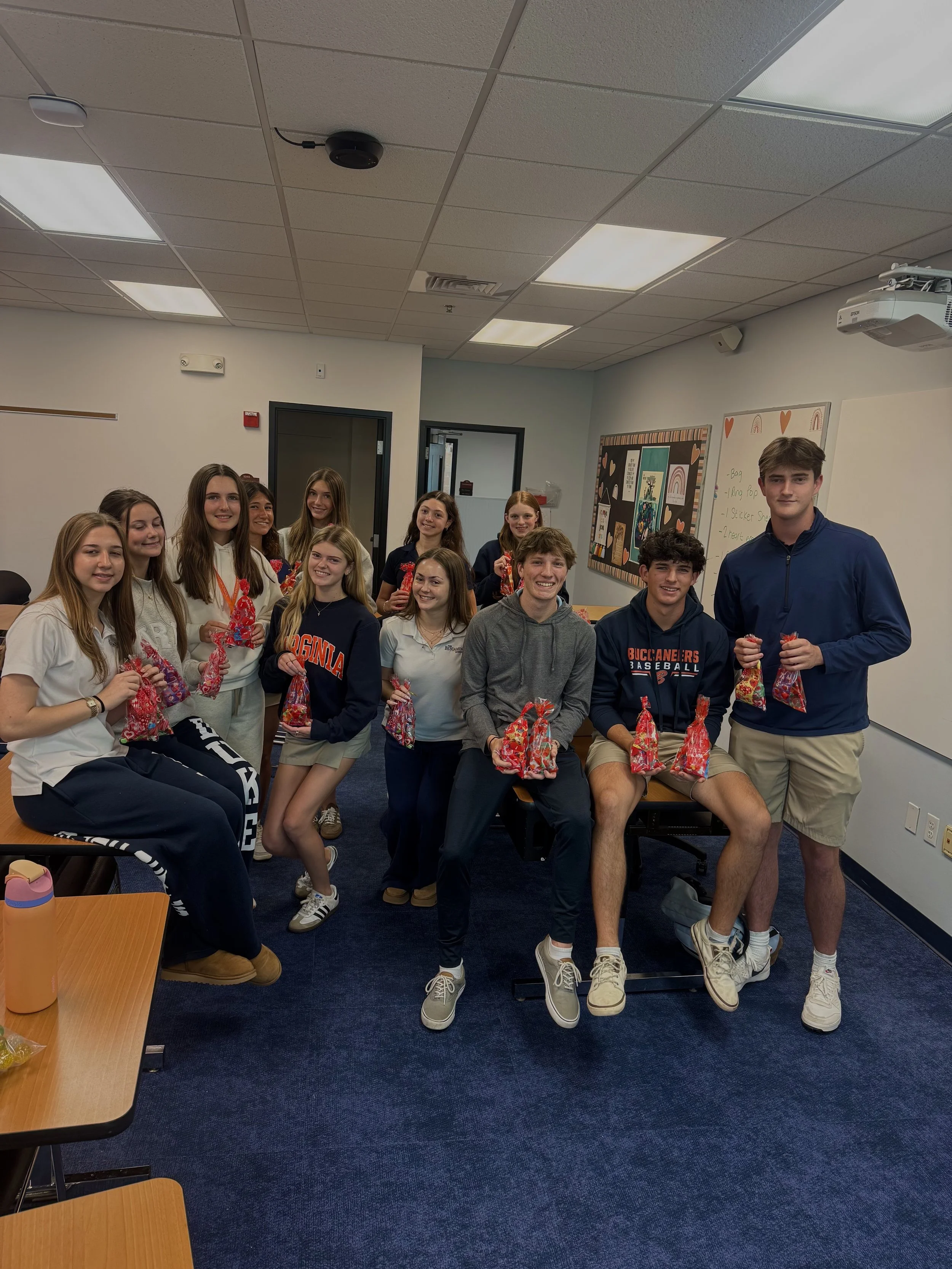 The Benjamin School STUDENTS Spread Valentine’s Cheer: Buccaneers Chapter Creates 100 Goodie Bags for Foster Youth