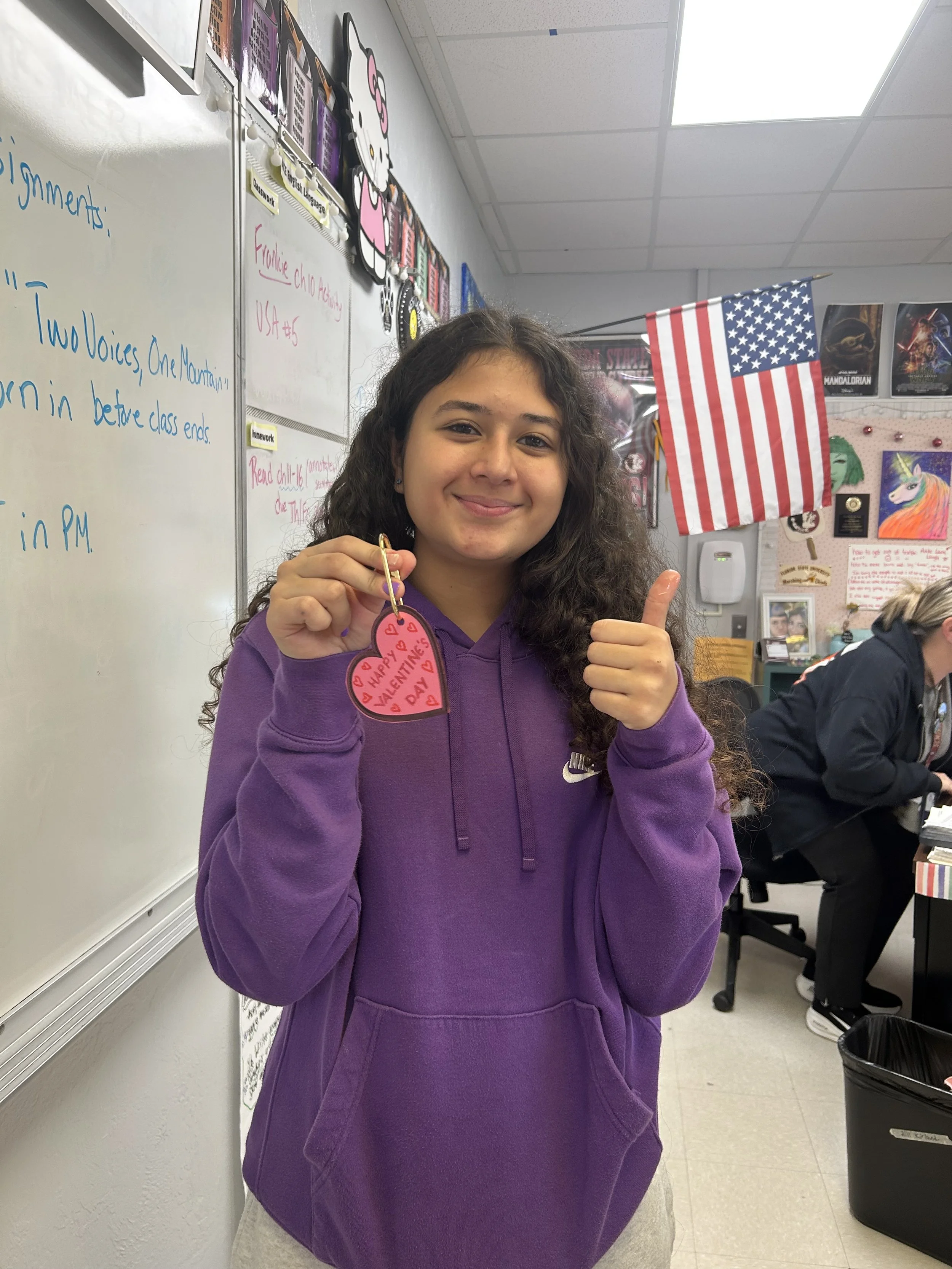 Olympic Heights High School STUDENTS Create 50 “Conversation Hearts” Keychains to Encourage Foster Youth