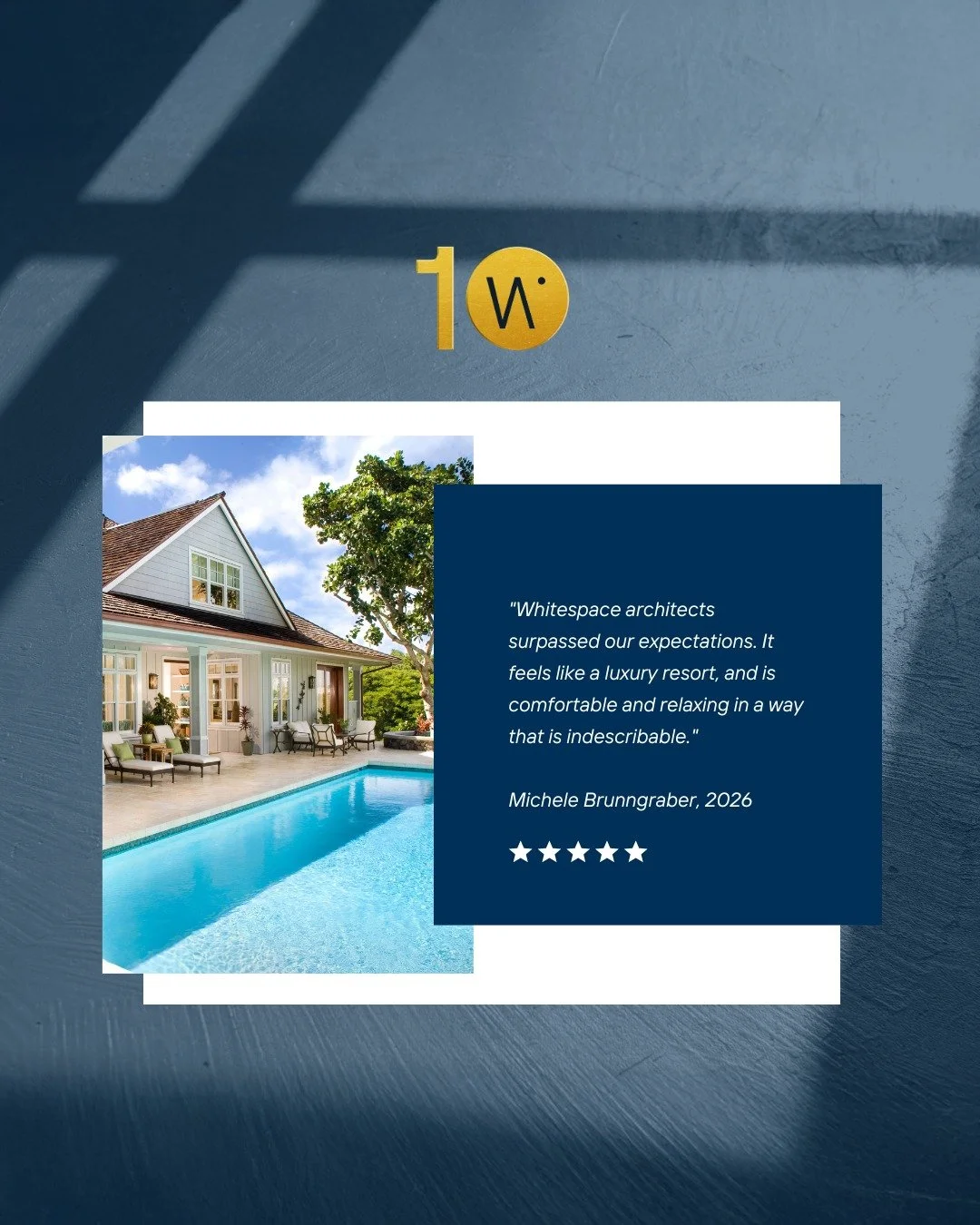 10 years of building forever homes for our beloved clients as WhiteSpace Architects. 

Our greatest measure of success is in the words of the people we design for. Here are some recent featured reviews from our beloved clients.

We&rsquo;re grateful 