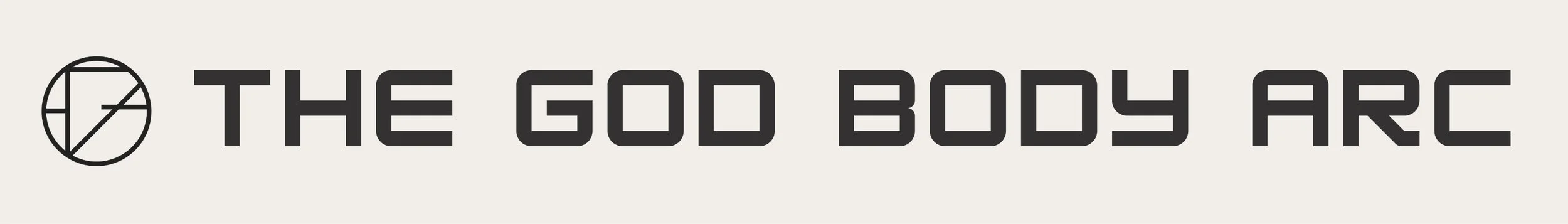 Logo with a circular symbol and the text 'The God Body Arc'.