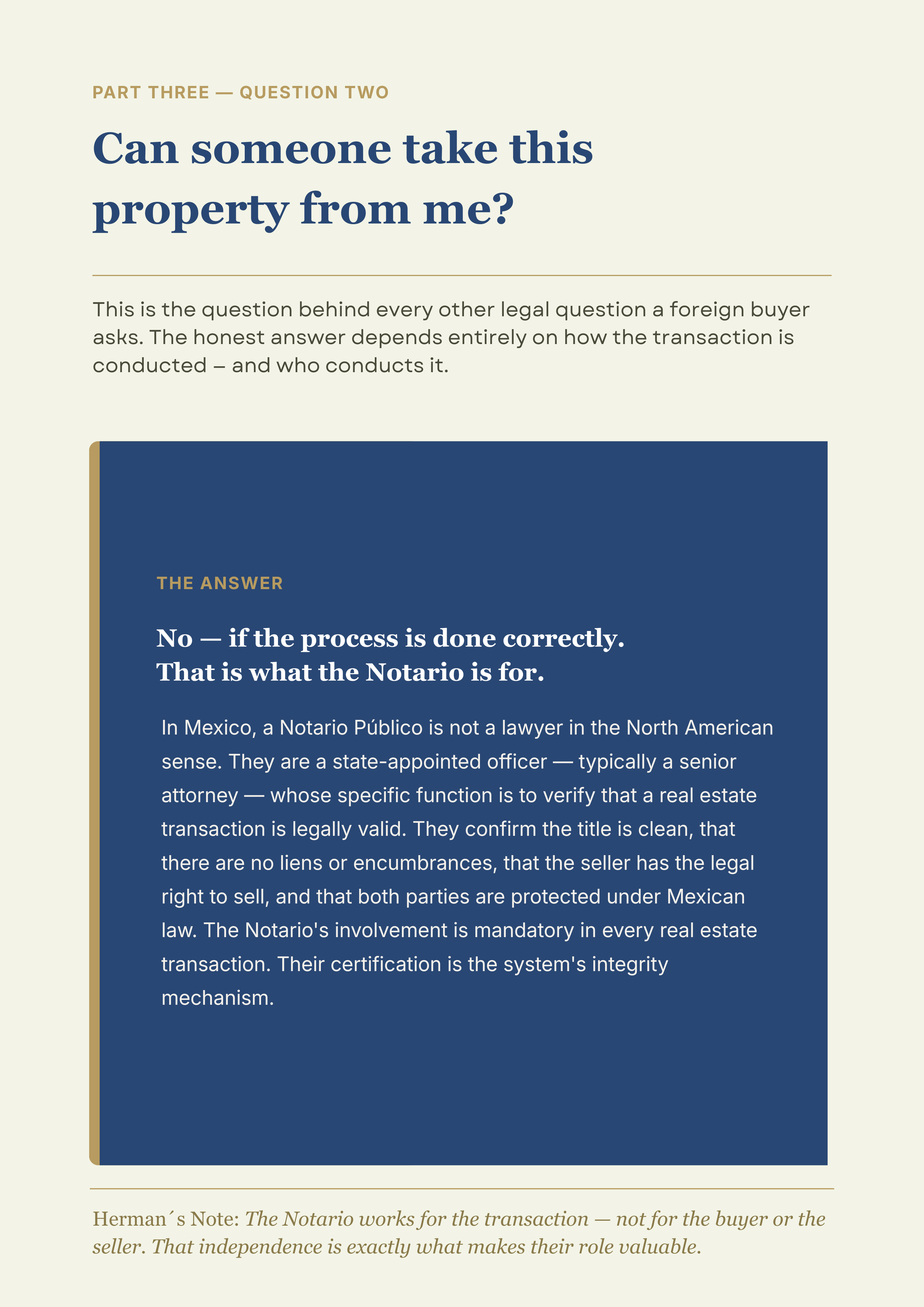 A page from inside The Gen X Guide to Puerto Vallarta Real Estate covering the legal layer