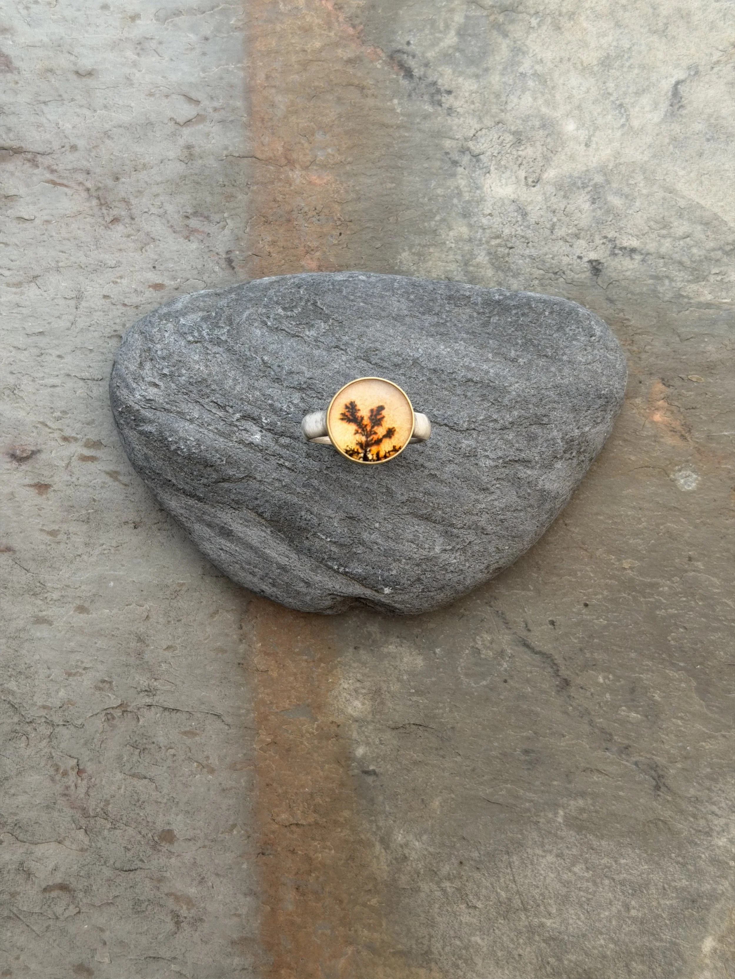 Dendritic Agate with 18k Bezel