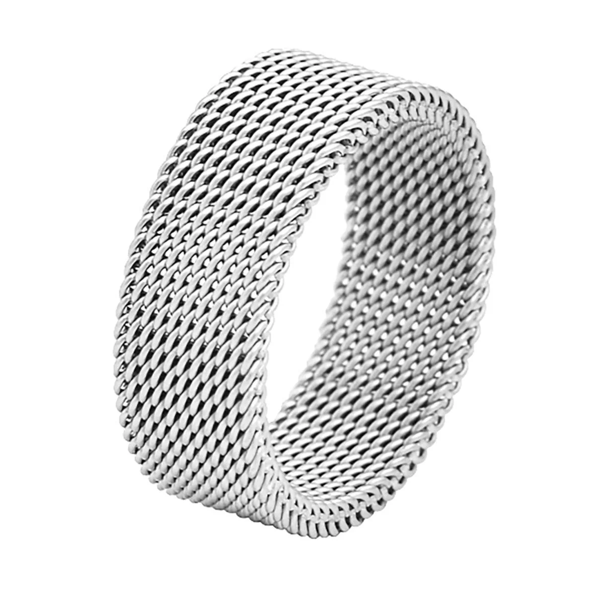 Geoffrey Beene Men's Stainless Steel Mesh Ring