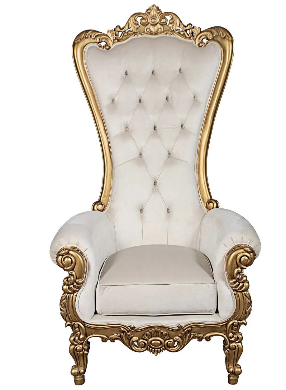 White/ Gold Throne Chair