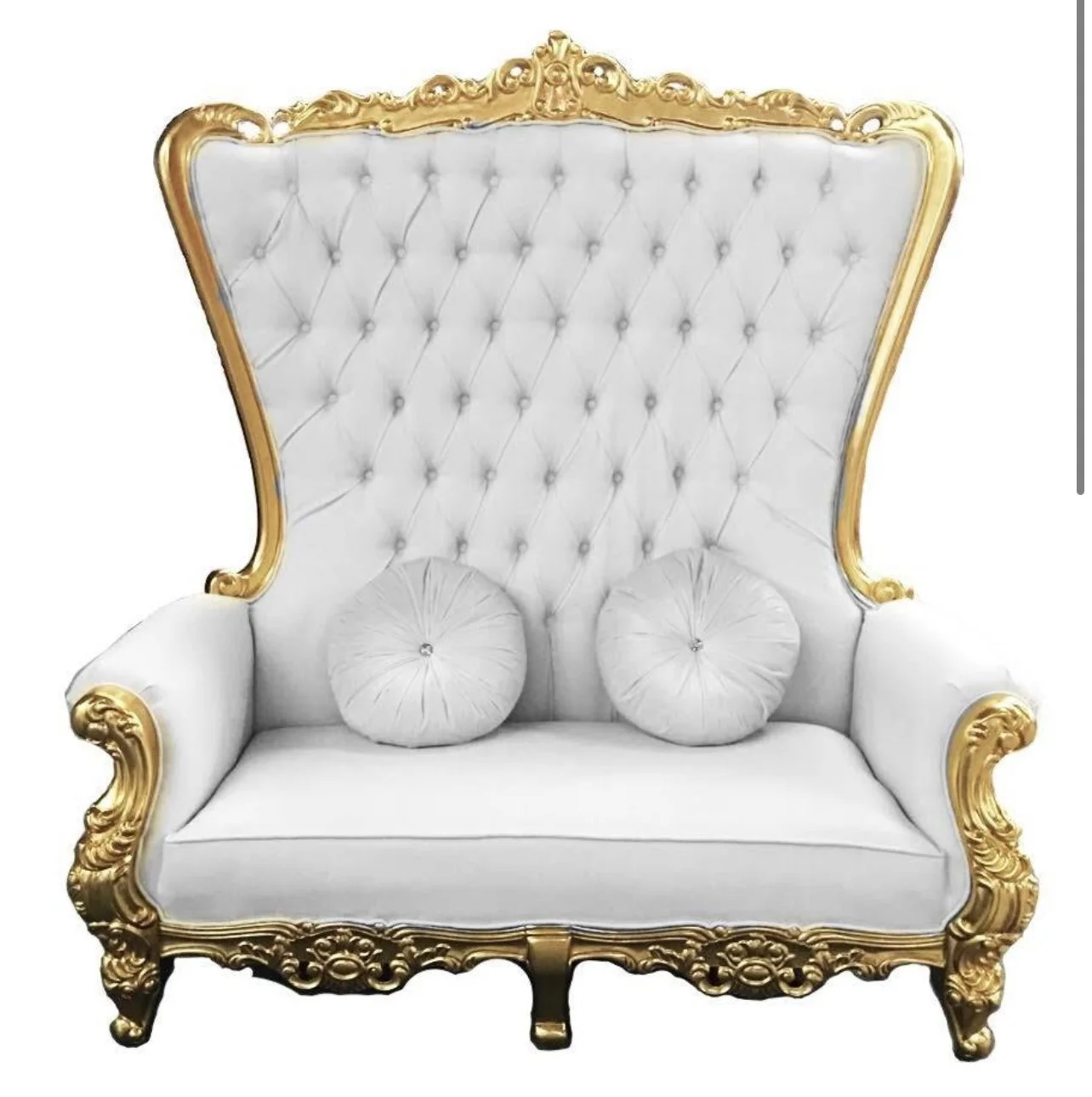 Gold Trimmed Throne Bench