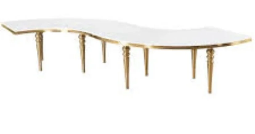 Gold / White Serpentine Table