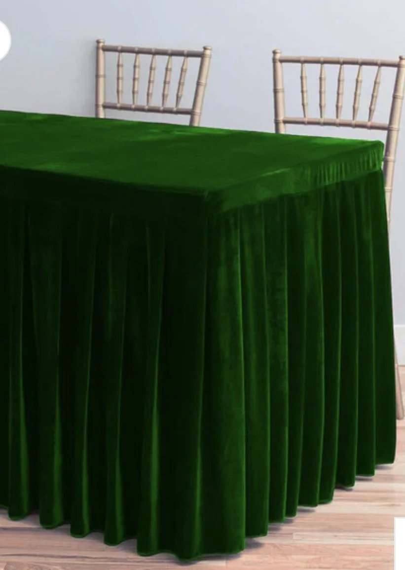 Emerald Green Velvet 6Ft Rectangular